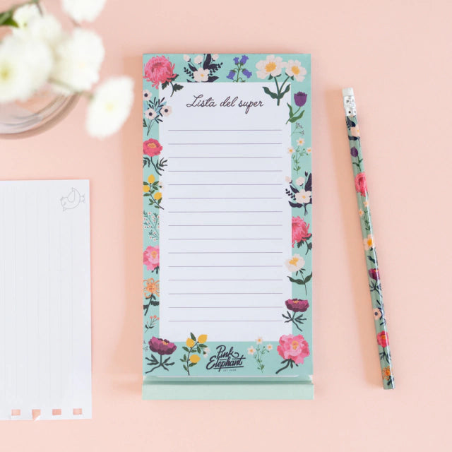 Lista de compras imantada flores menta