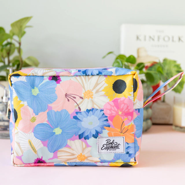 Bolso de tela flores lila