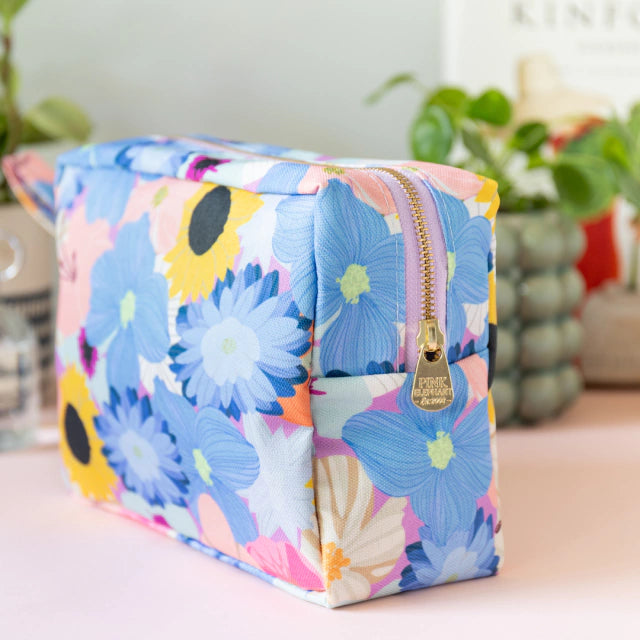 Bolso de tela flores lila