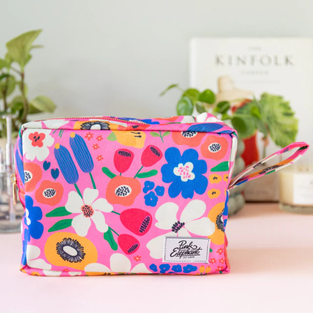 Bolso de tela magnolias fucsia