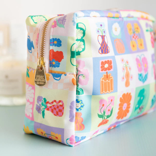 Bolso de tela flores retro