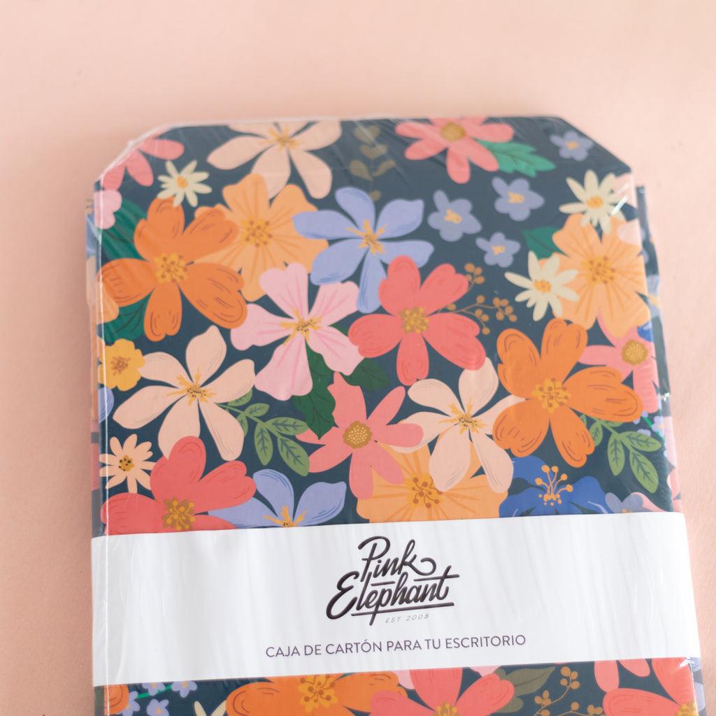 Caja cartón flores azul - Tienda Girom