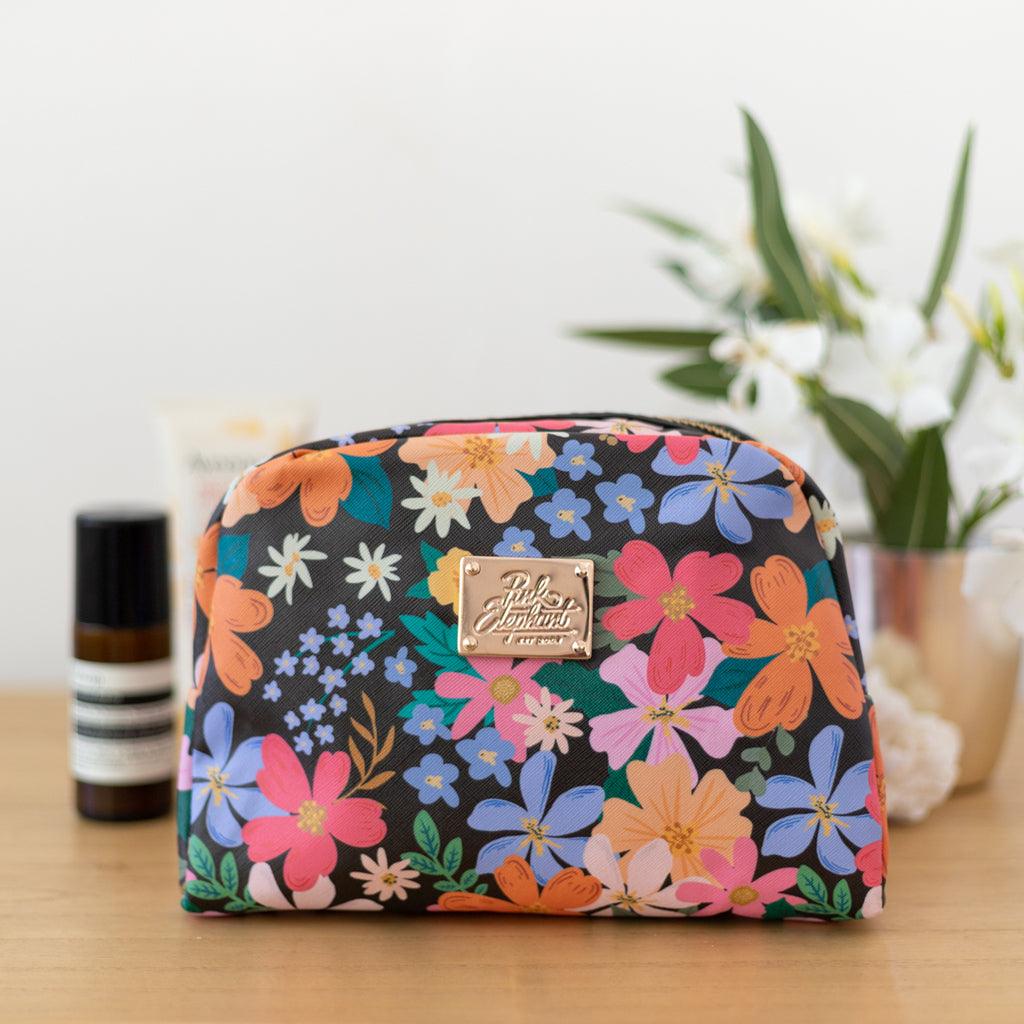 Bolso de cuerina flores negro - Tienda Girom