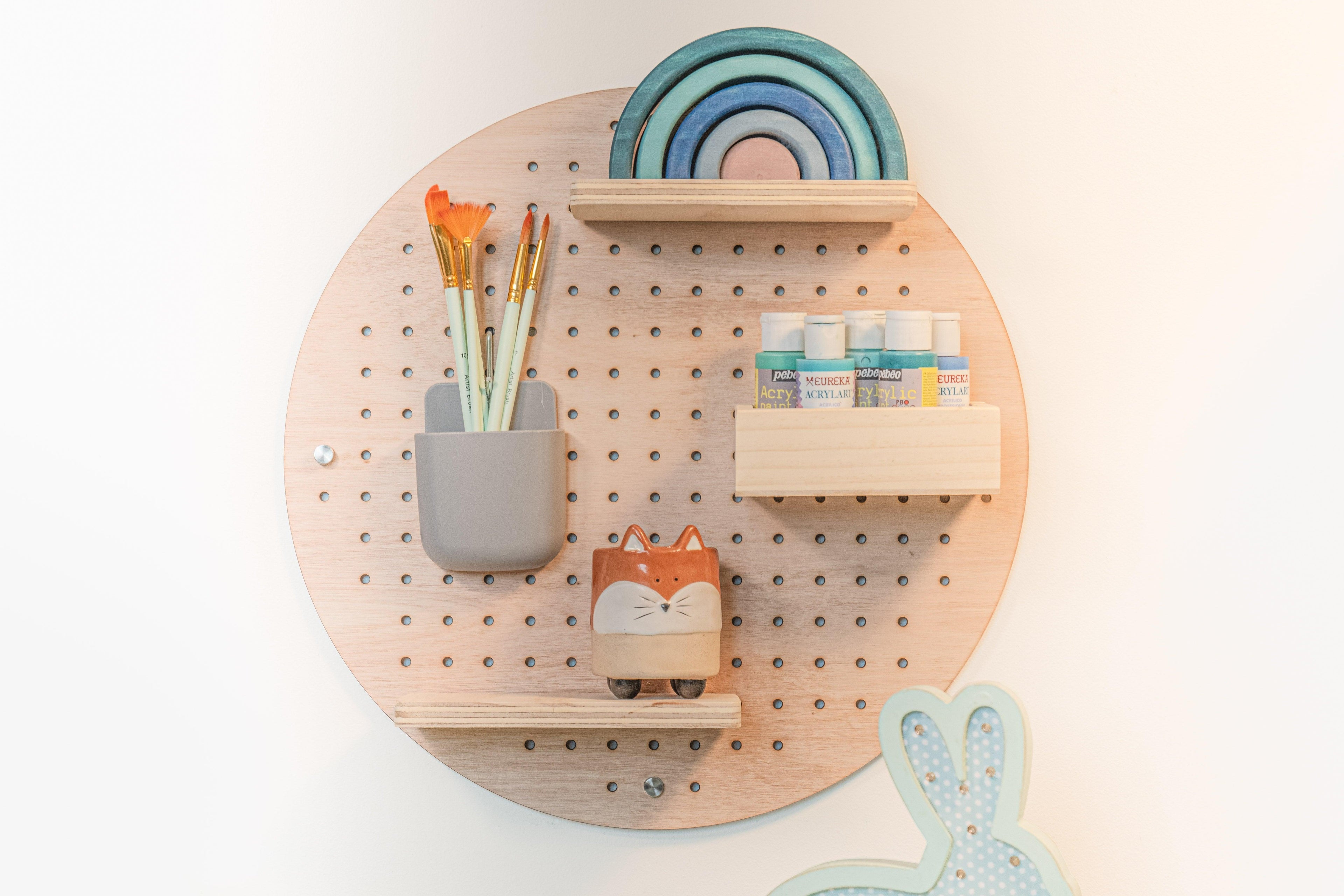 Panel madera circulo madera enchapada BLANCA 45cm - Tienda Girom
