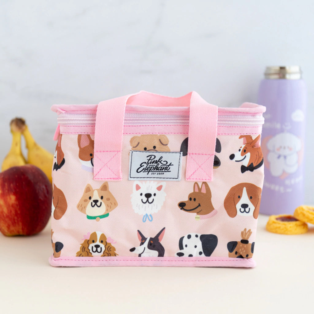 Lonchera de tela caritas perritos