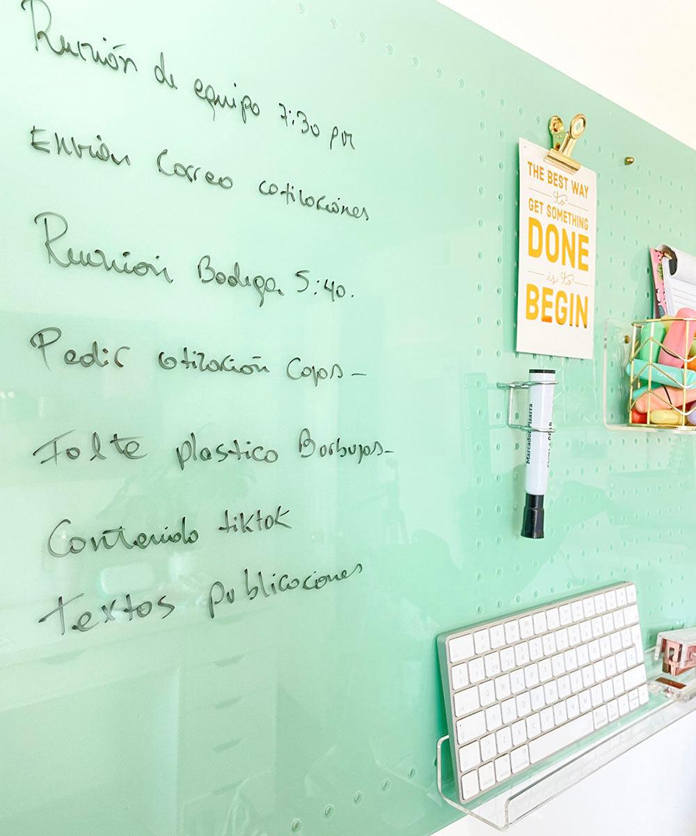 Panel MIX: pizarra y organizador acrílico MENTA 80x60cm - Tienda Girom