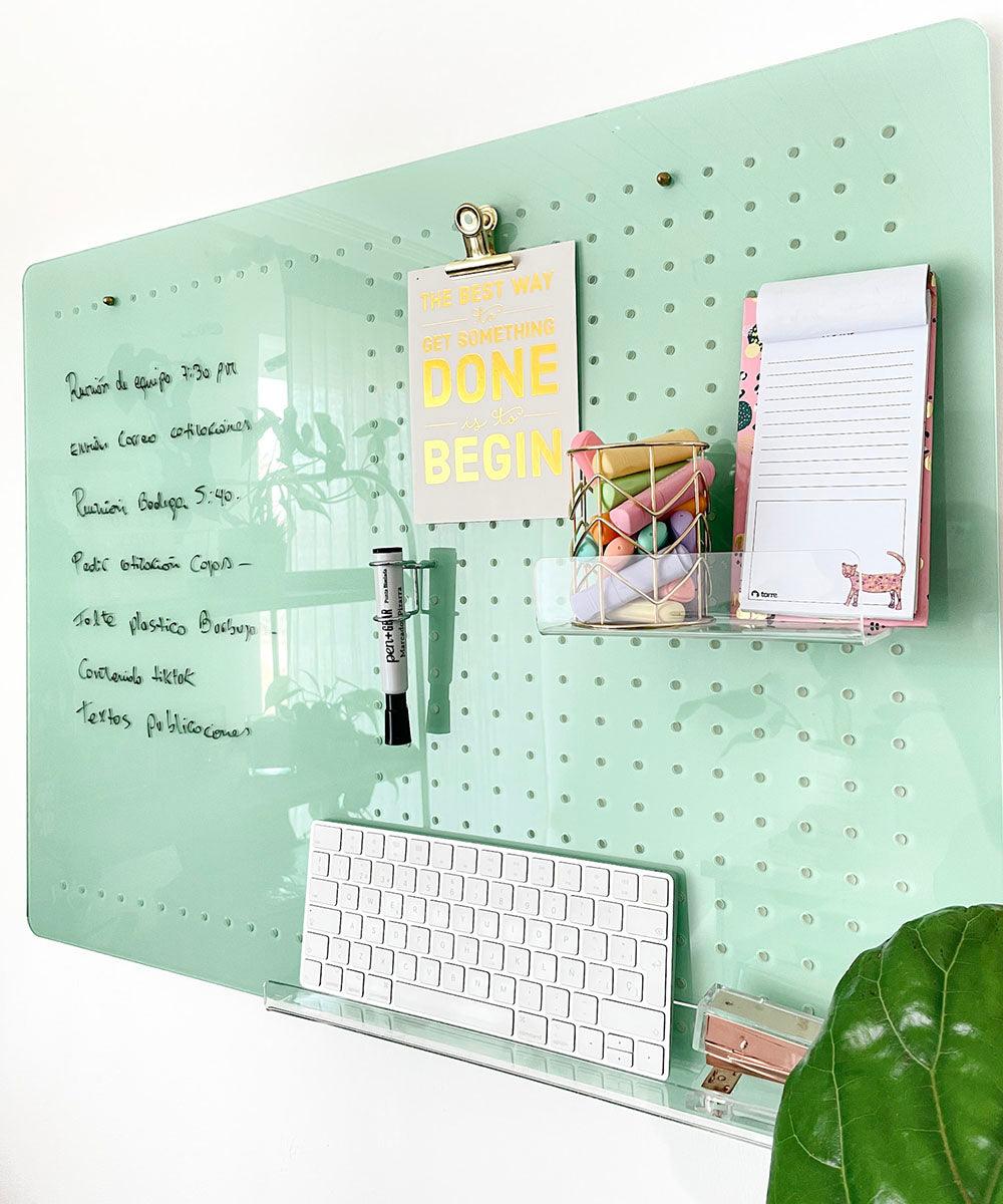Panel MIX: pizarra y organizador acrílico MENTA 80x60cm - Tienda Girom