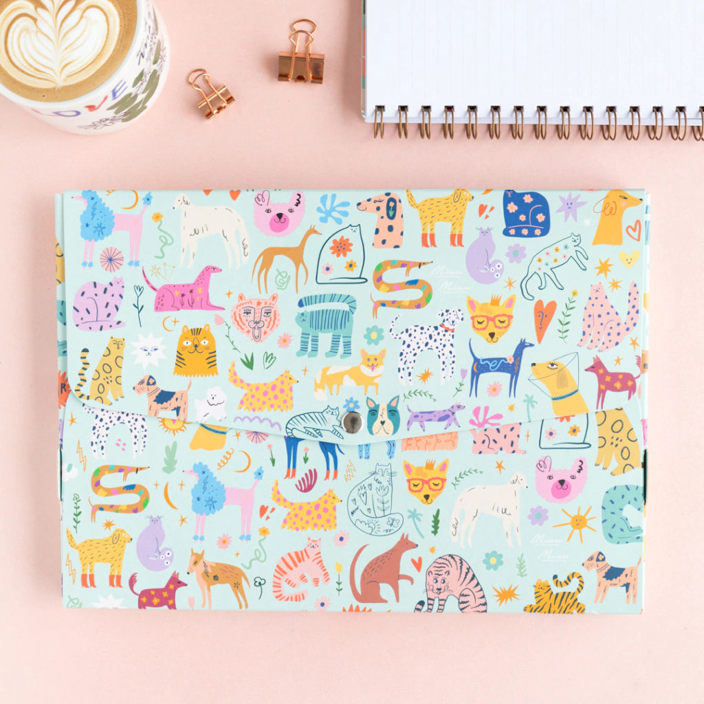 Bolso de tela perritos menta