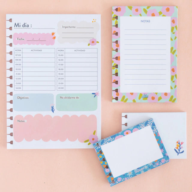 Set de 3 repuestos de cuadernos flores