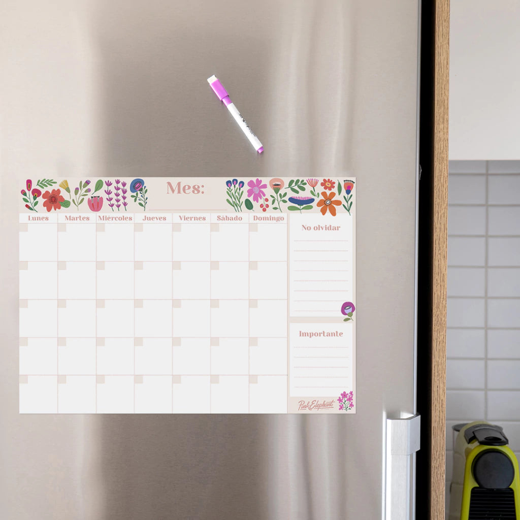 Organizador mensual MAGNETICO flores