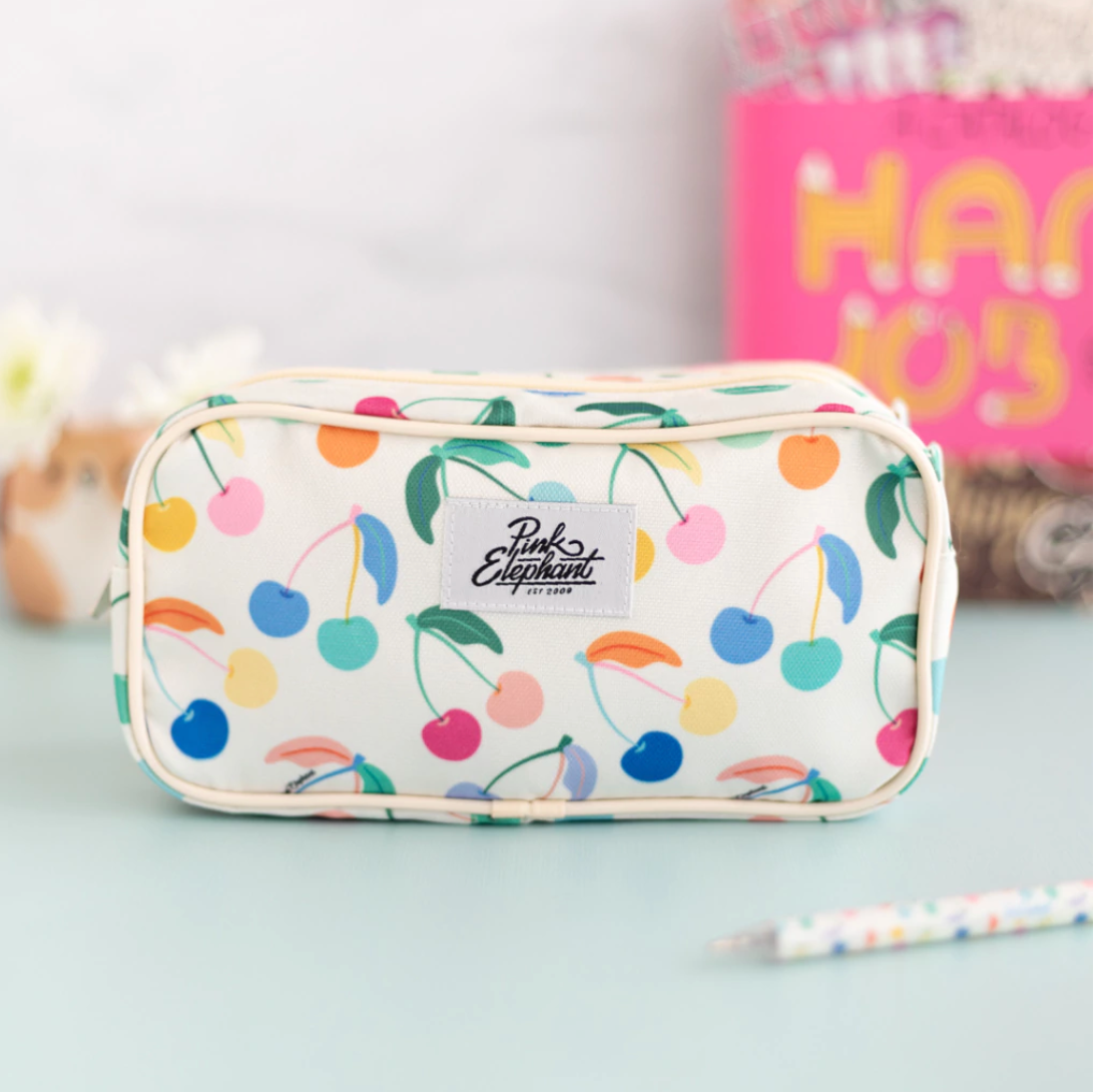 ESTUCHE DOBLE FLORES CEREZAS