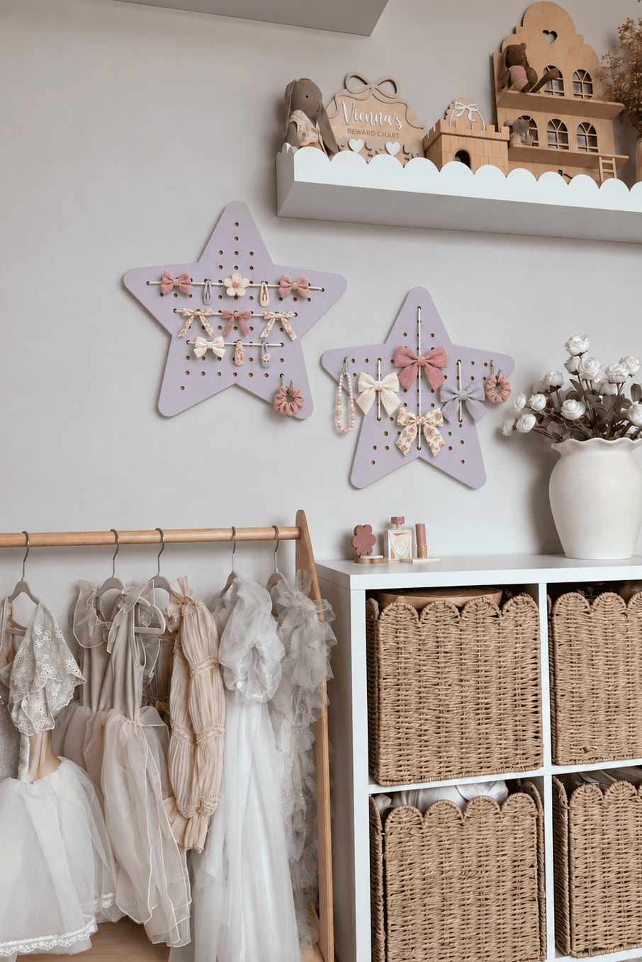 Panel estrella madera enchapada gris