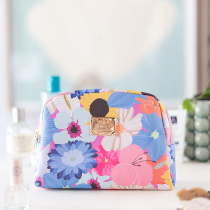 Bolso de cuerina flores lila