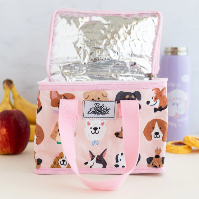 Lonchera  de tela caritas perritos