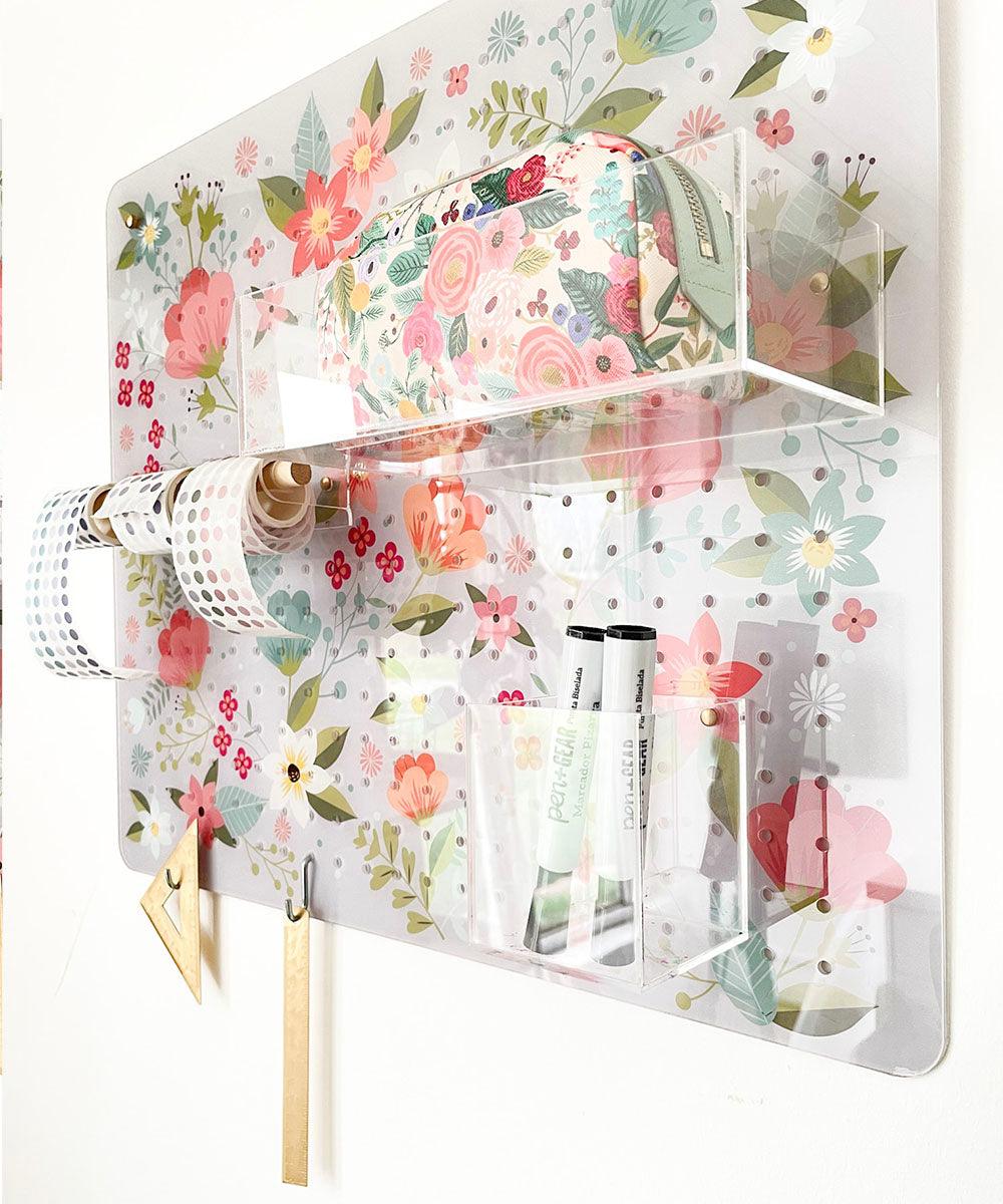 PIZARRA Y ORGANIZADOR acrílico Margarita Gris 80x60cm