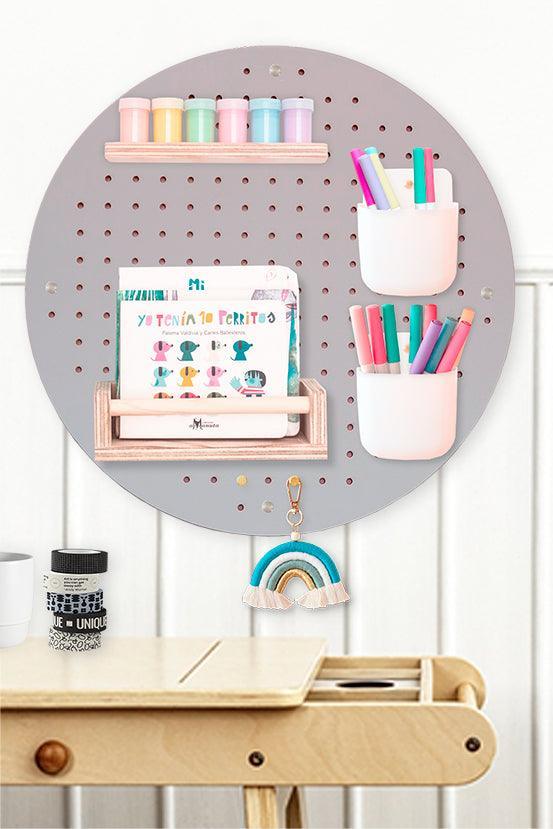 Panel madera circulo gris 45cm - Tienda Girom